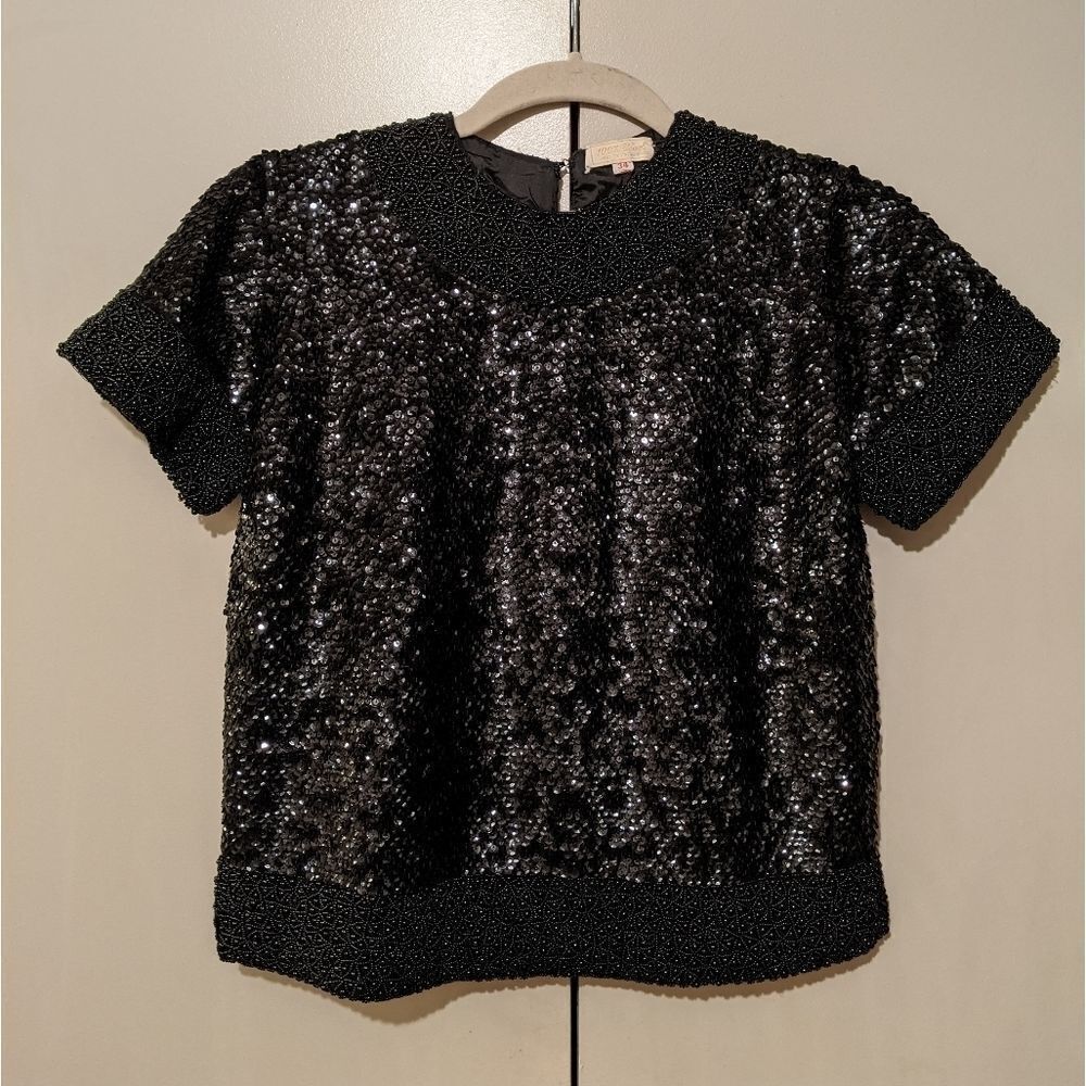 Vintage hand beaded and embroidered top